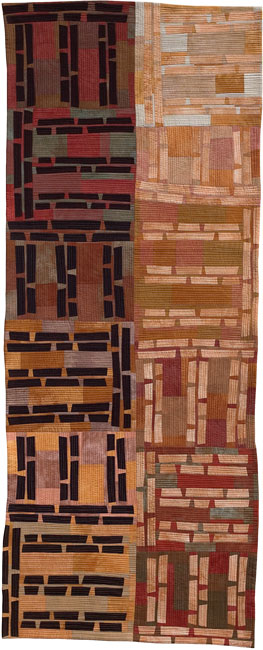 Structures #17, Mixed Media Contemporary Textile Painting / Modern Art Quilt, Abstract, Artist Lisa Call, Denver, Colorado