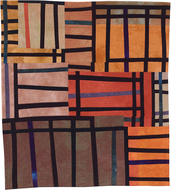 Structures #24, Mixed Media Contemporary Textile Painting / Modern Art Quilt, Abstract, Artist Lisa Call, Paraparaumu, Kapiti Coast, New Zealand