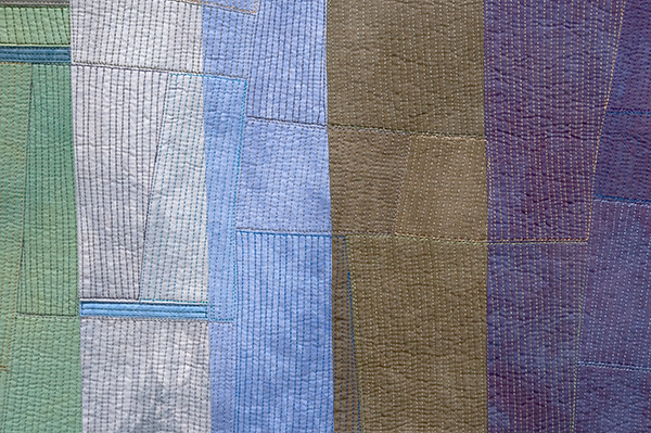 Structures #42, Mixed Media Contemporary Textile Painting / Modern Art Quilt, Abstract, Artist Lisa Call, Denver, Colorado